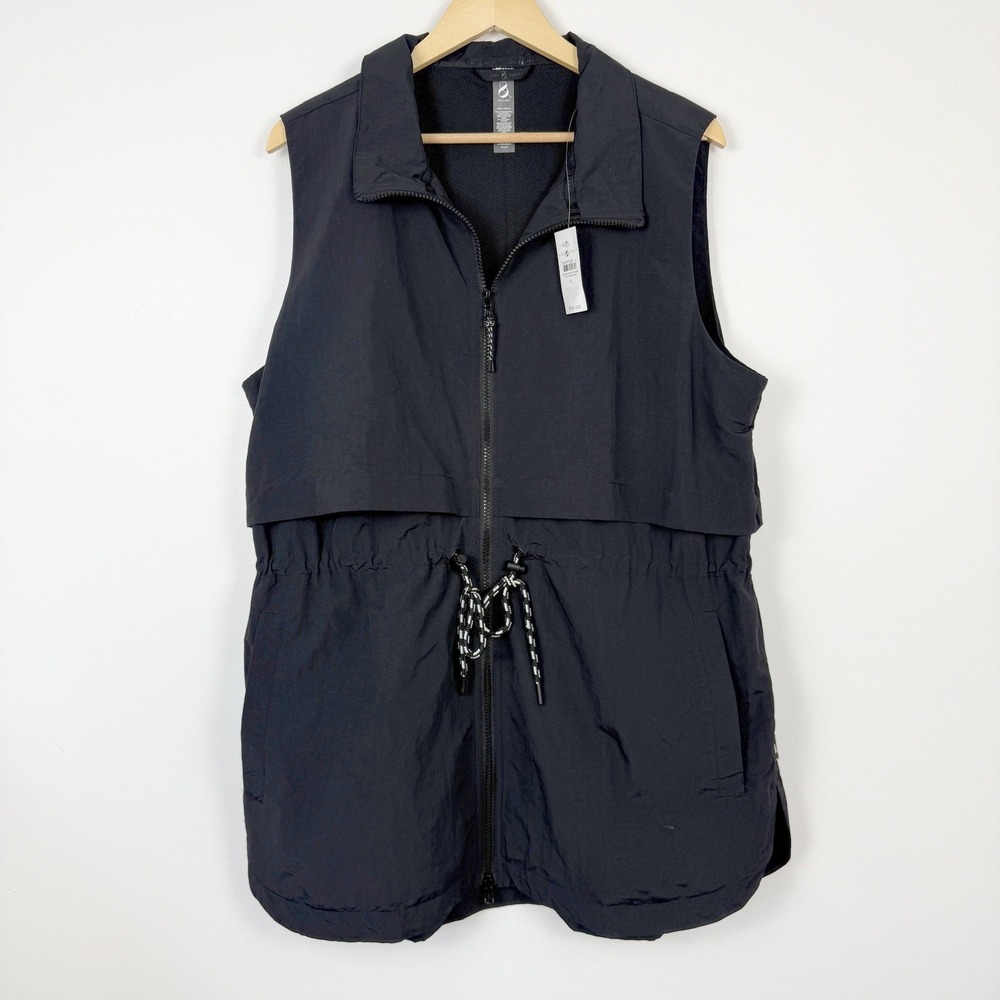 Lou & Grey Full Zip Utility Vest Women XL Black Longline Gorpcore Outdoors